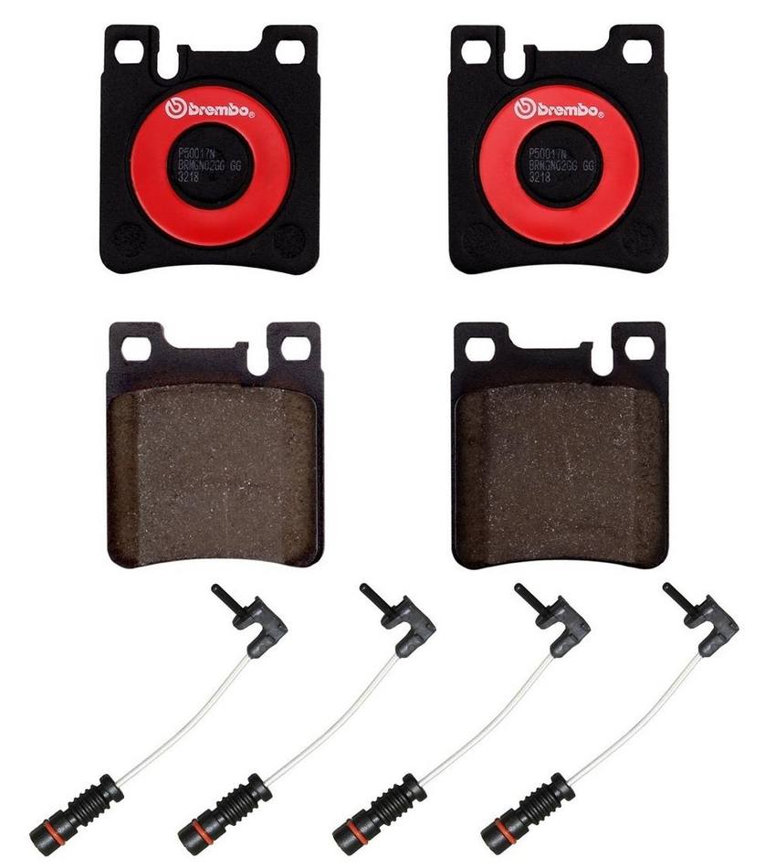 Mercedes Brakes Set Kit - Pads Rear (Ceramic) (with Sensors) 004420932041 - Brembo 2632976KIT